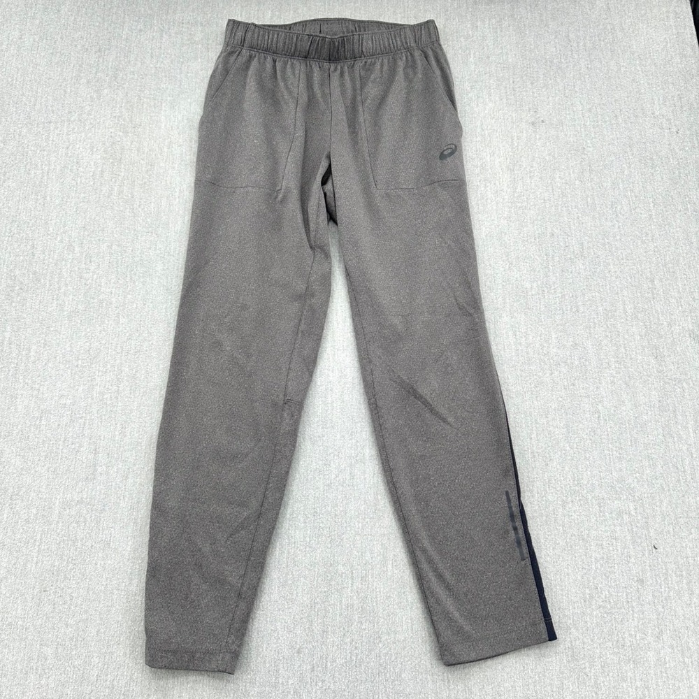 Asics Jogger Pants Mens Small Gray Track Sweatpants Tapered Performance Athletic